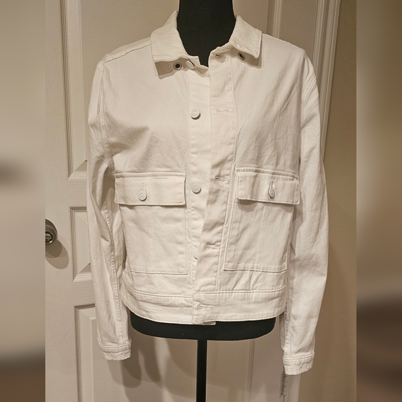 LuLaRoe Jackets & Blazers - BNWT Large white jean jacket